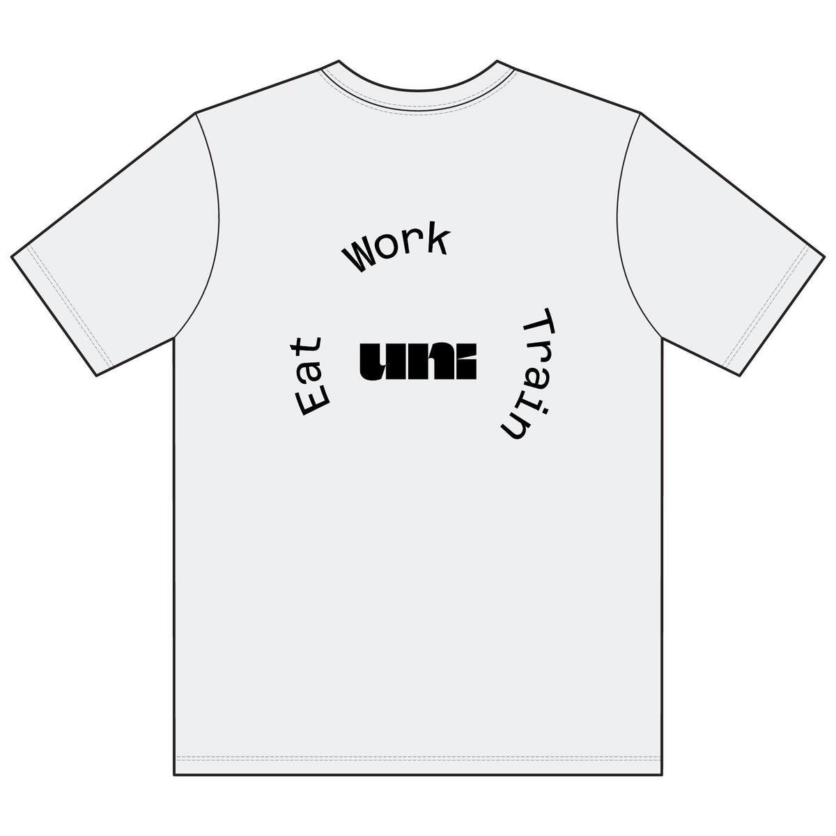 Compression Sleeve Tee — Uni Wear Logo "Eat Work Train" Graphic