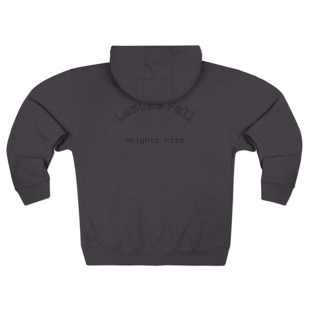 UniWear Maple Zip Hoodie — "Leaves Fall, Weights Rise" Hoodie