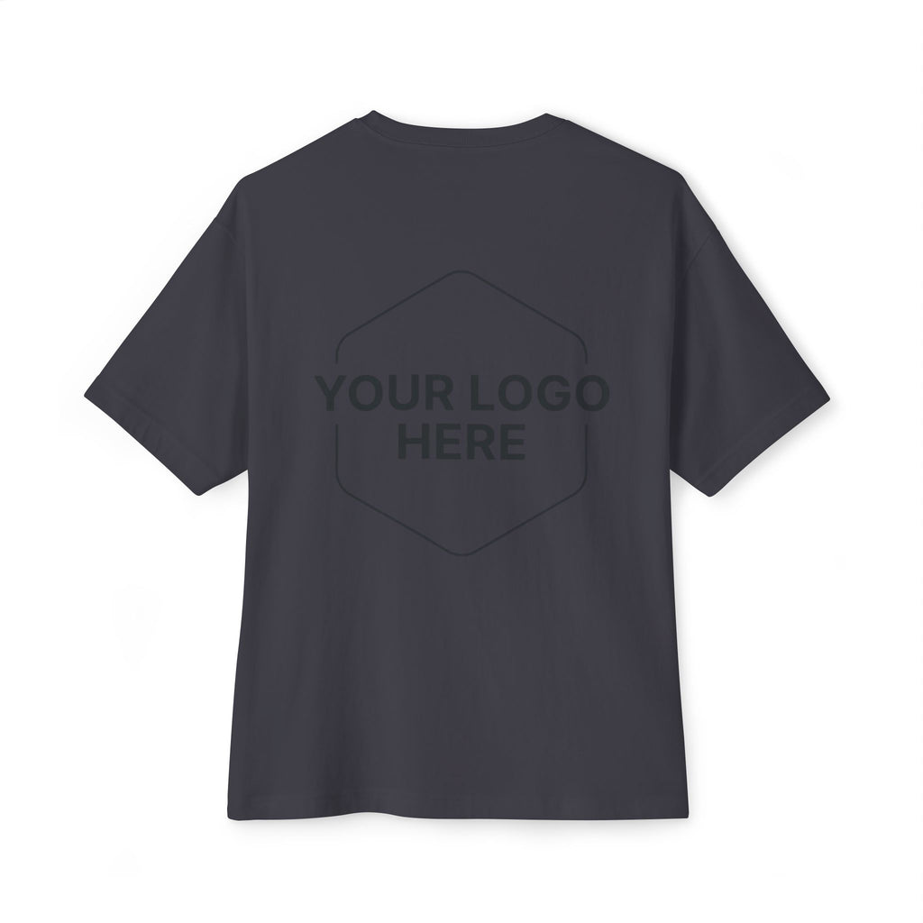 Boxy Tee - 'Your Logo Here' Oversized Unisex T-Shirt Mockup