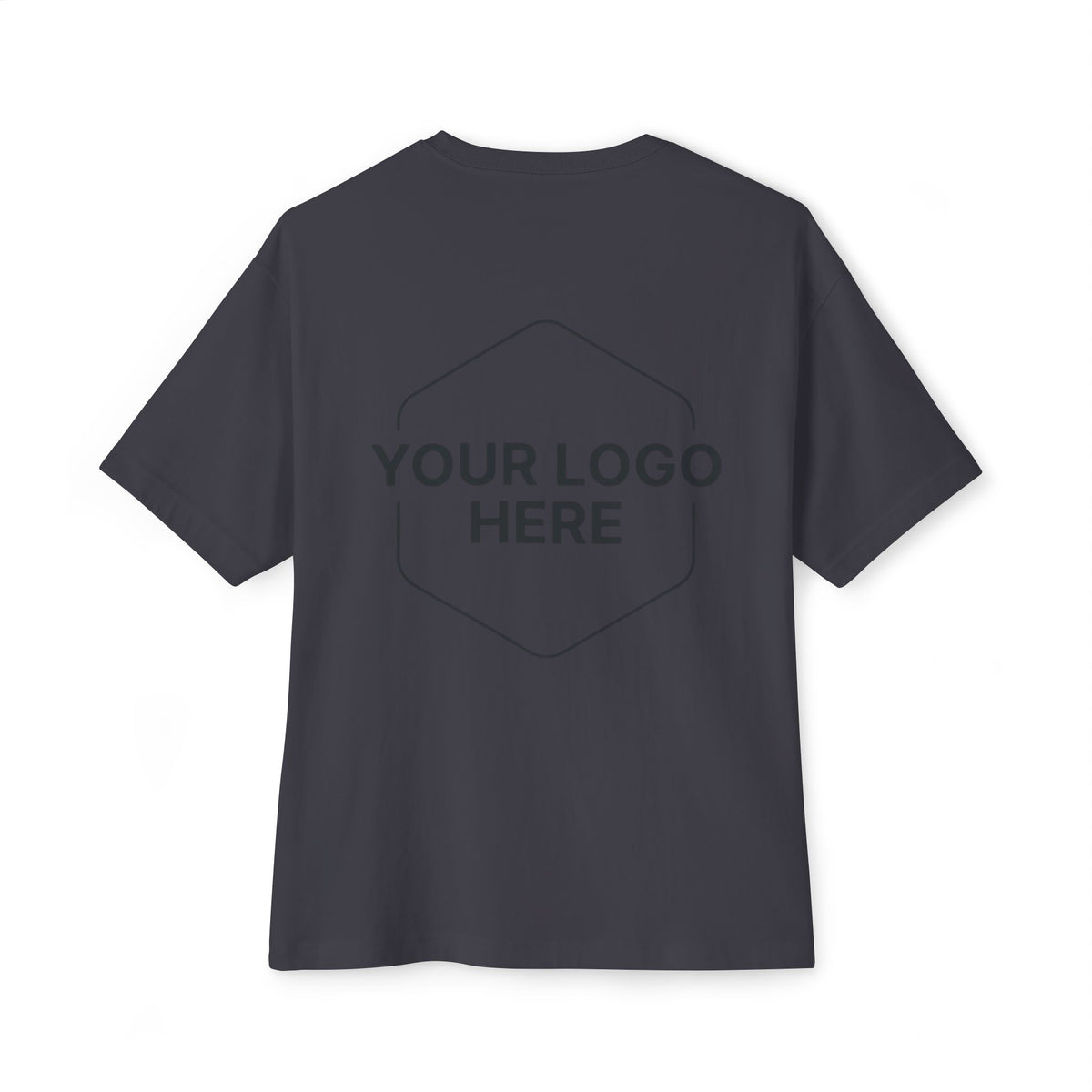Boxy Tee - 'Your Logo Here' Oversized Unisex T-Shirt Mockup