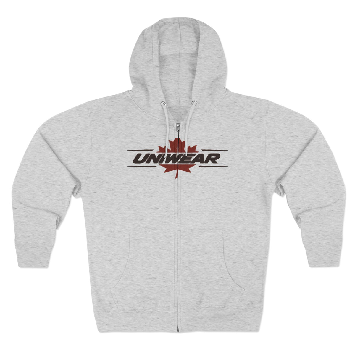 UniWear Maple Zip Hoodie — "Leaves Fall, Weights Rise" Hoodie