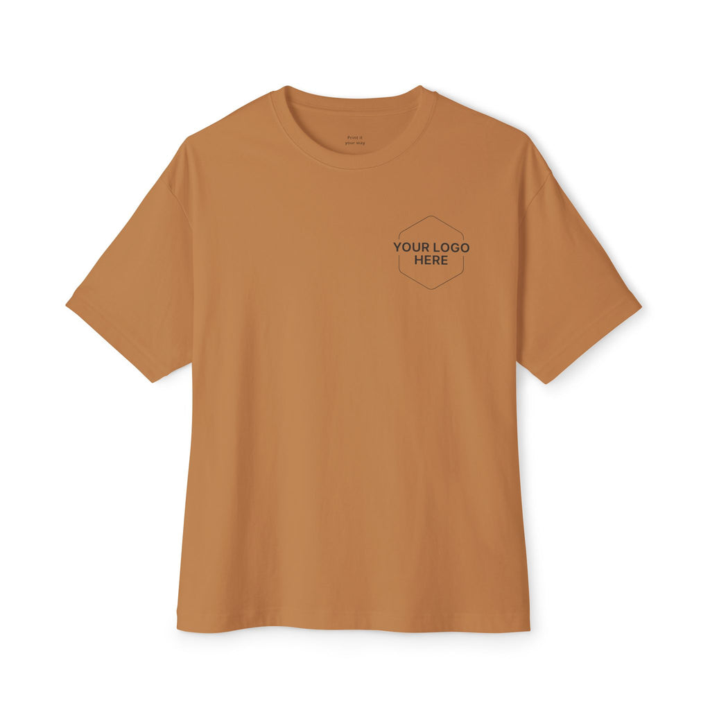 Boxy Tee - 'Your Logo Here' Oversized Unisex T-Shirt Mockup