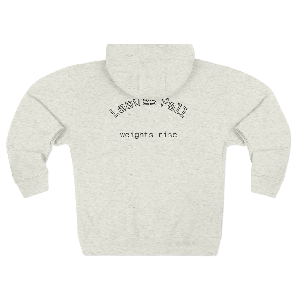UniWear Maple Zip Hoodie — "Leaves Fall, Weights Rise" Hoodie