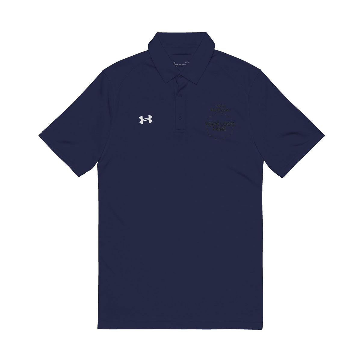 Embroidered 'Print My Way' White Polo Shirt — Men's Performance Golf Polo