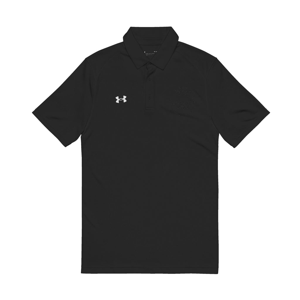 Embroidered 'Print My Way' White Polo Shirt — Men's Performance Golf Polo