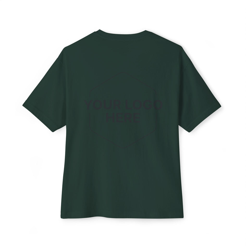Boxy Tee - 'Your Logo Here' Oversized Unisex T-Shirt Mockup