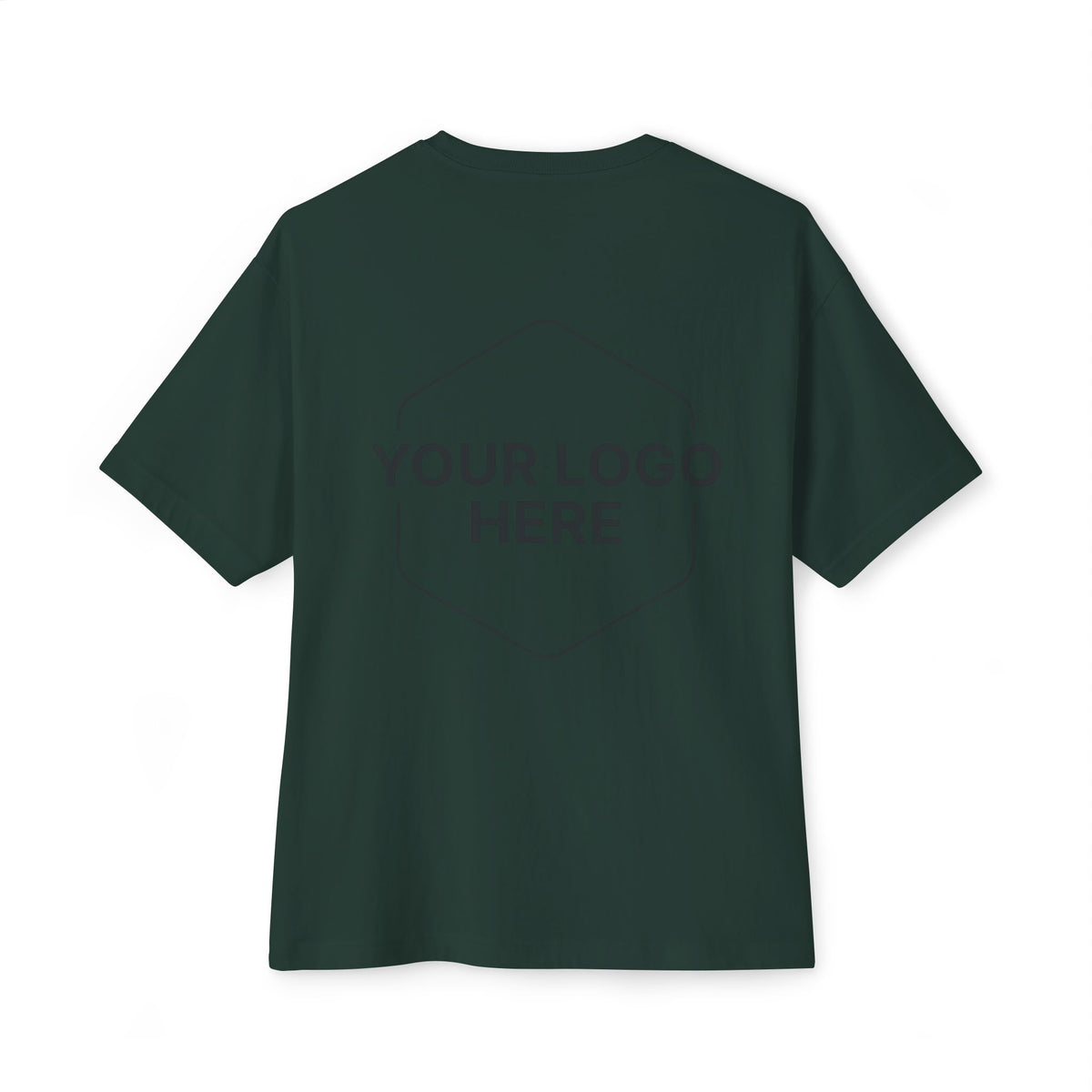 Boxy Tee - 'Your Logo Here' Oversized Unisex T-Shirt Mockup
