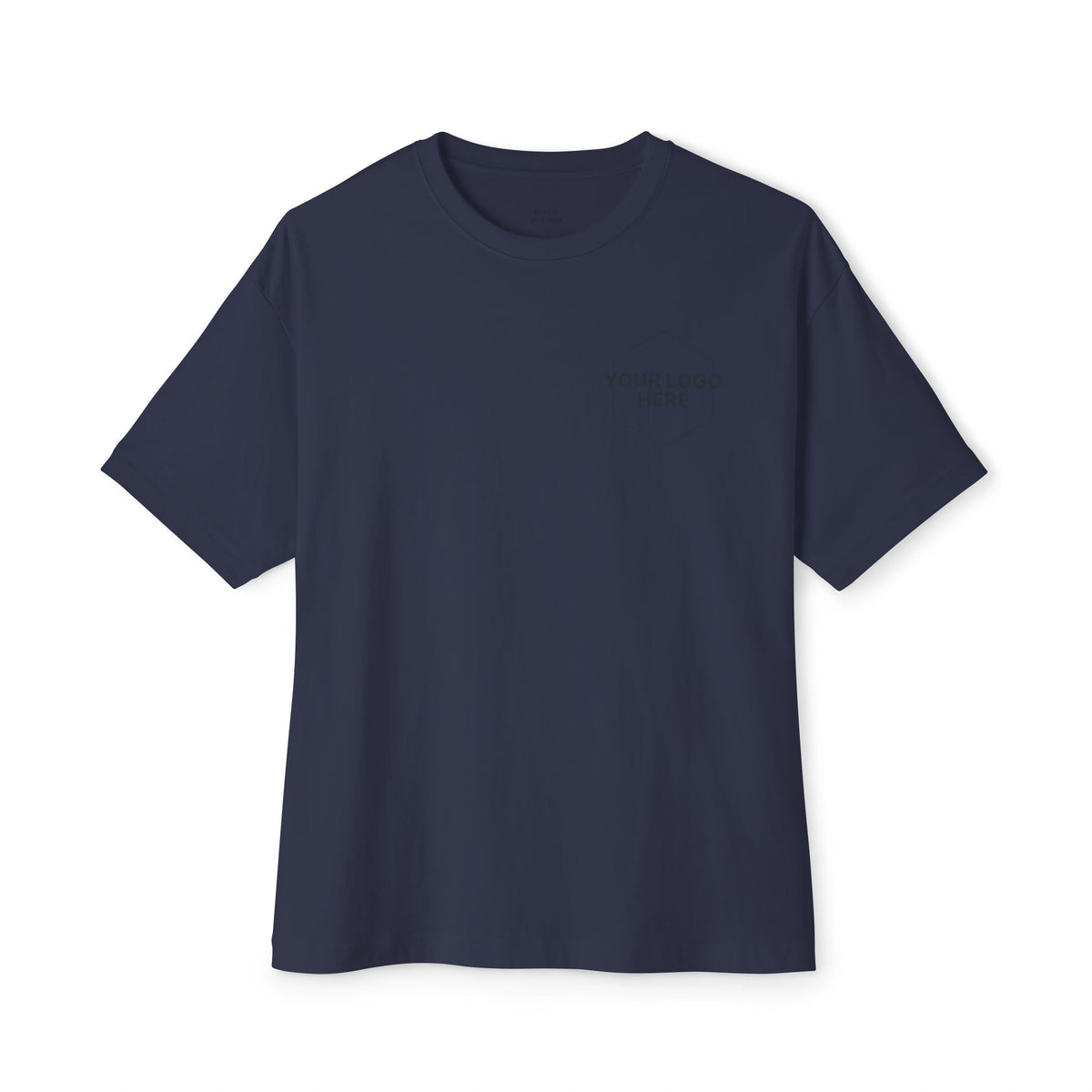 Boxy Tee - 'Your Logo Here' Oversized Unisex T-Shirt Mockup