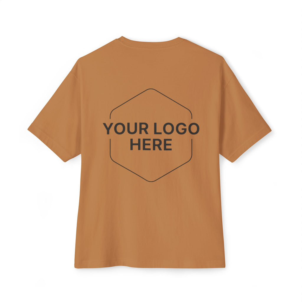 Boxy Tee - 'Your Logo Here' Oversized Unisex T-Shirt Mockup