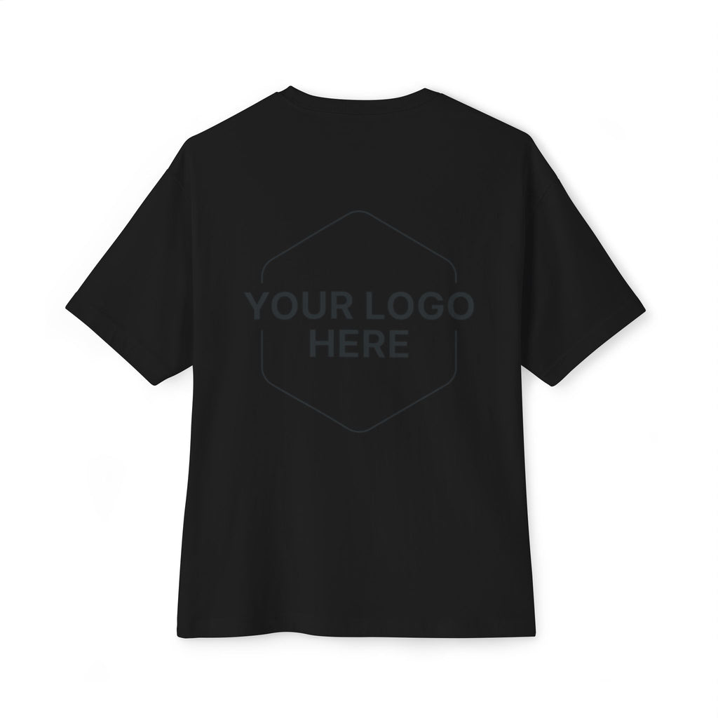 Boxy Tee - 'Your Logo Here' Oversized Unisex T-Shirt Mockup