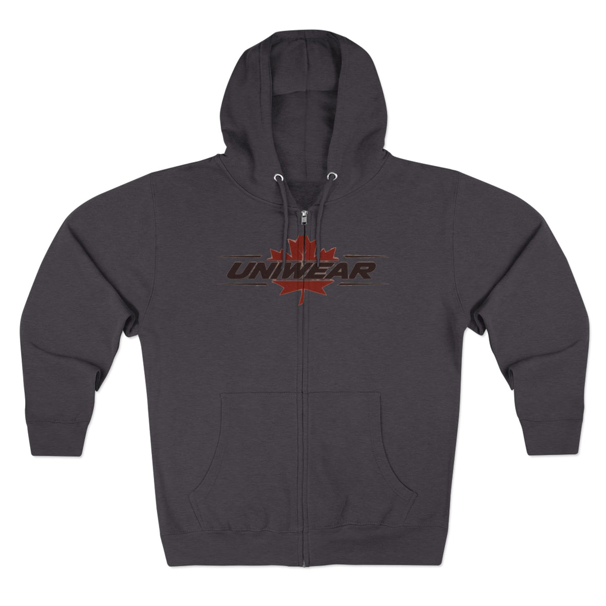 UniWear Maple Zip Hoodie — "Leaves Fall, Weights Rise" Hoodie
