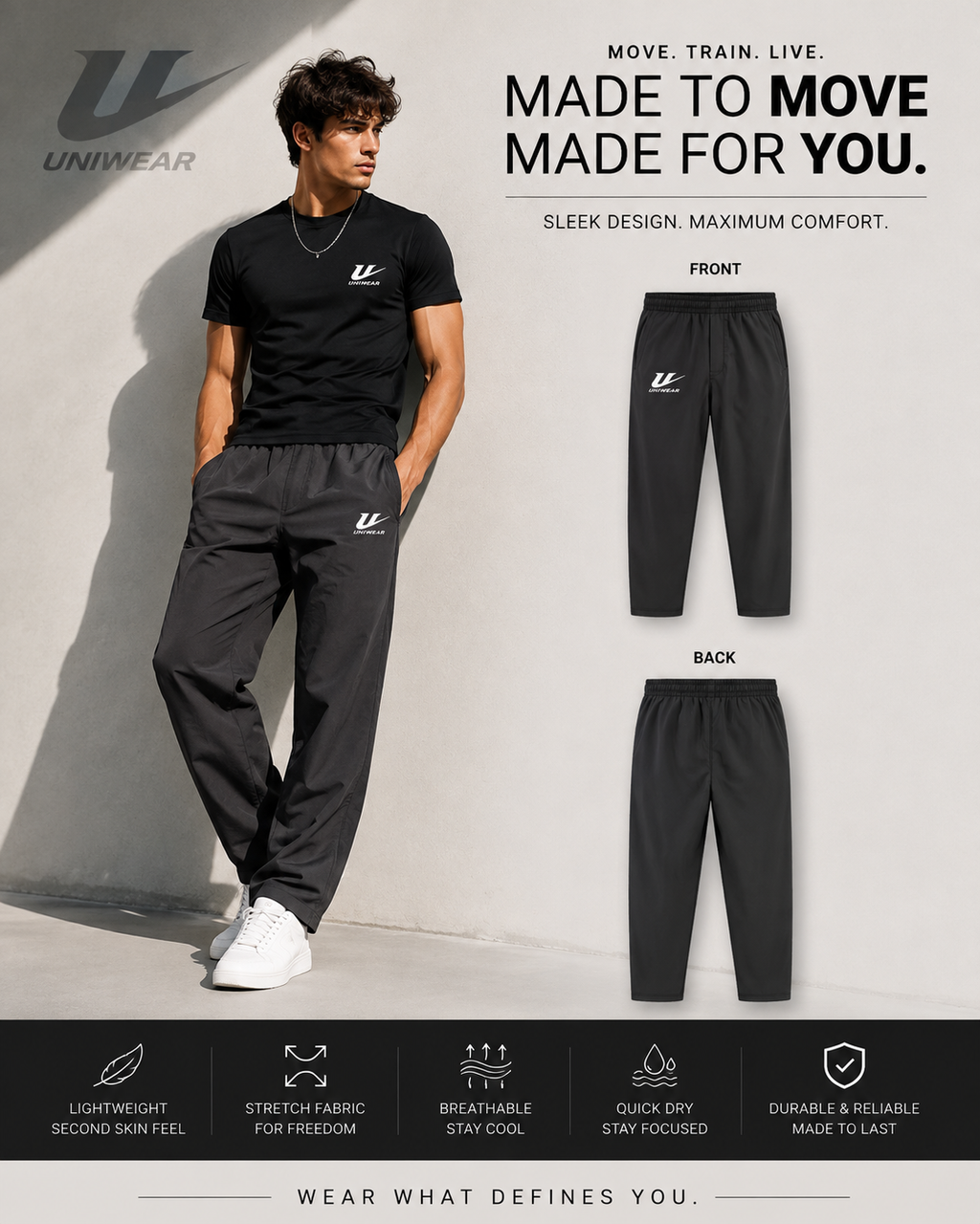 Wind Pant — Lightweight Windbreaker Track Pants with Elastic Waist