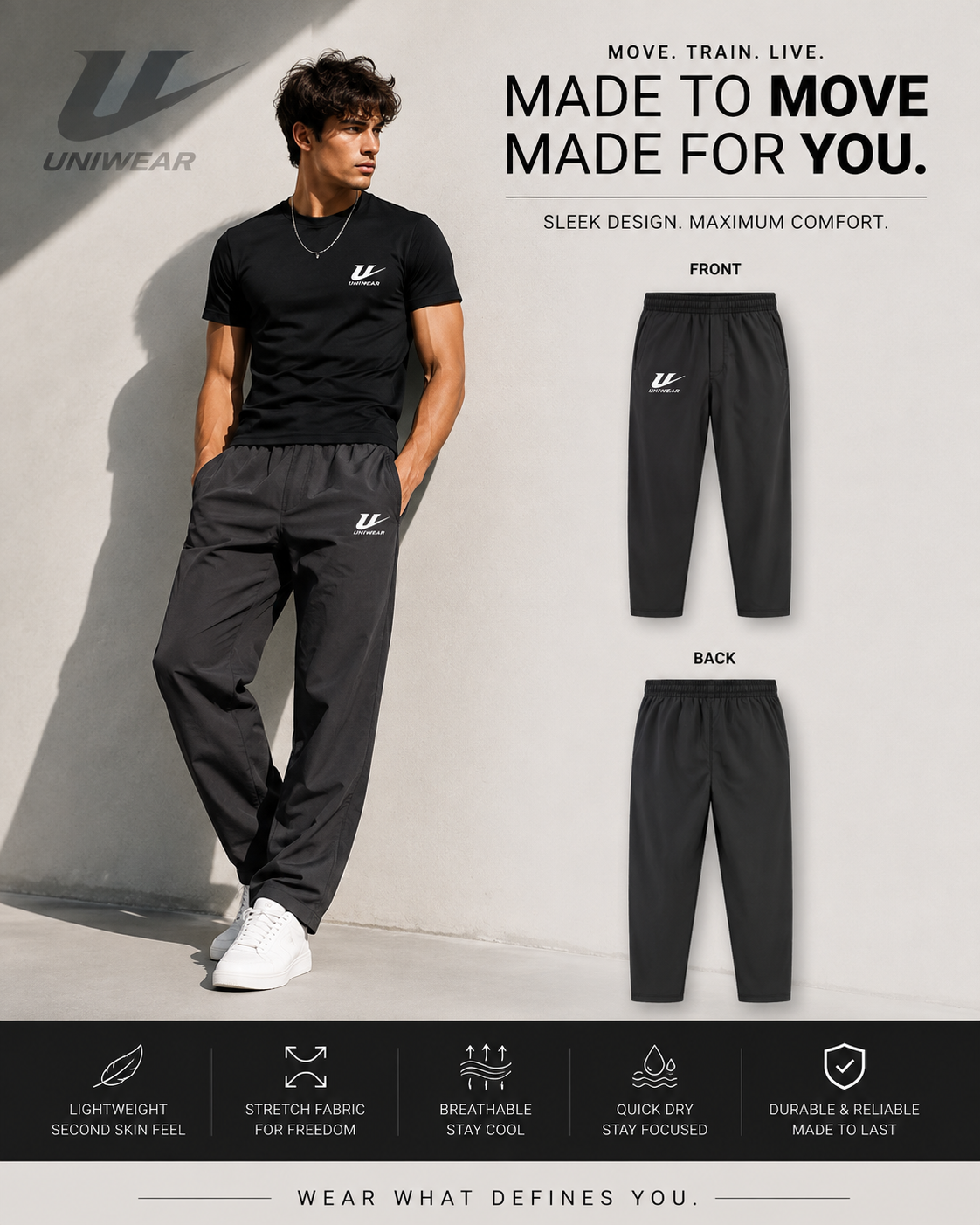 Wind Pant — Lightweight Windbreaker Track Pants with Elastic Waist