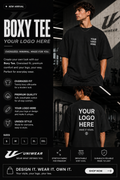 Boxy Tee - 'Your Logo Here' Oversized Unisex T-Shirt Mockup